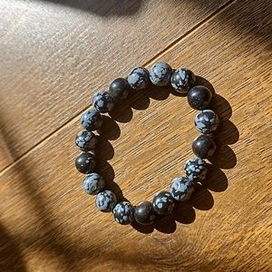 Snowflake obsidian stretch bracelet 10mm